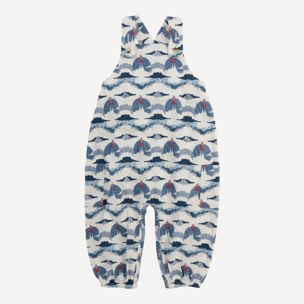 VGUC 4T Kate Quinn 🚀 gathered bubble pocket overall rocket ship cotton jersey